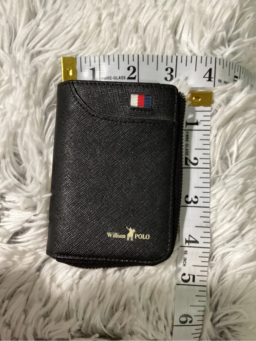 William POLO Black Zip Around Card Holder Wallet